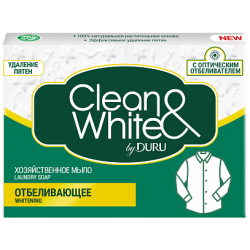CLEAN&WHITE Мыло хозяйственное 125г Отбеливающее
