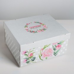 Складная коробка с крышкой 31.2х25.6х16.1см Цветочный сад арт 4016135