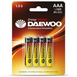 DAEWOO Батарейки алкалиновые AAA LR03 4шт