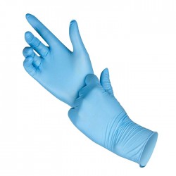 LINGER Перчатки нитриловые неопудренные 100шт XL Голубые
