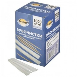 АВИОРА Зубочистки в индивидуальной бумажной упаковке 1000шт