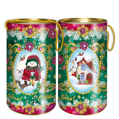 Туба подарочная d-12см h-22см 1000гр Изумрудная Туба подарочная d-12см h-22см 1000гр Изумрудная