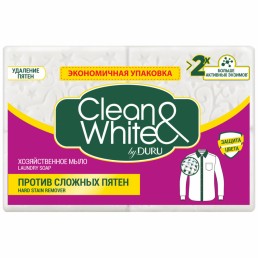 CLEAN&WHITE Мыло хозяйственное 4х120г Против сложных пятен