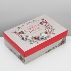 Коробка складная «Новогодняя акварель»,  30 × 20 × 9 см 7816954