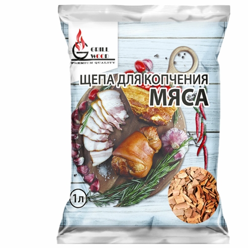 GRILLWOOD Щепа для копчения МЯСА 1л
