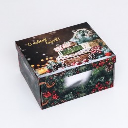 Складная коробка "Новогодние подарки", 31,2 х 25,6 х 16,1 см 9846646