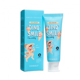 Детская гелевая зубная паста Consly DINO's SMILE c ксилитом и вкусом пломбира 60г