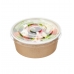 OSQ Контейнер бумажный круглый с пластиковой крышкой ROUND BOWL 1300мл Крафт