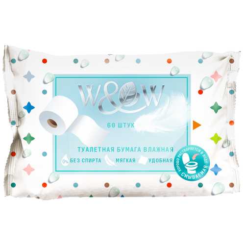 W&W Влажная туалетная бумага 60шт W&W Влажная туалетная бумага 60шт