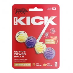 RED KICK Туалетный блок шарики для унитаза 54г Лимонное цунами RED KICK Туалетный блок шарики для унитаза 54г Лимонное цунами
