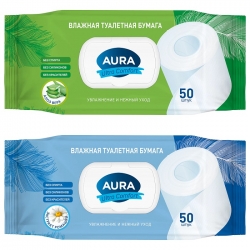 AURA Влажная туалетная бумага 50шт AURA Влажная туалетная бумага 50шт