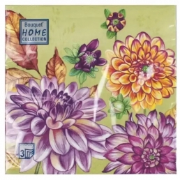ART BOUQUET Салфетки бумажные 33х33см 3сл 20шт Георгины