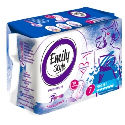 EMILY STYLE Прокладки женские гигиенические 7шт Night EMILY STYLE Прокладки женские гигиенические 7шт Night