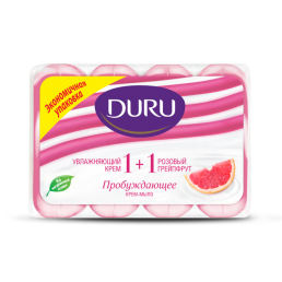 DURU Мыло туалетное 4х90г Крем и розовый грейпфрут