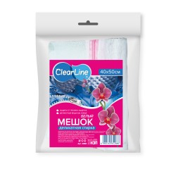 CLEAR LINE Многоразовый синтетический мешок на молнии для стирки 40х50см