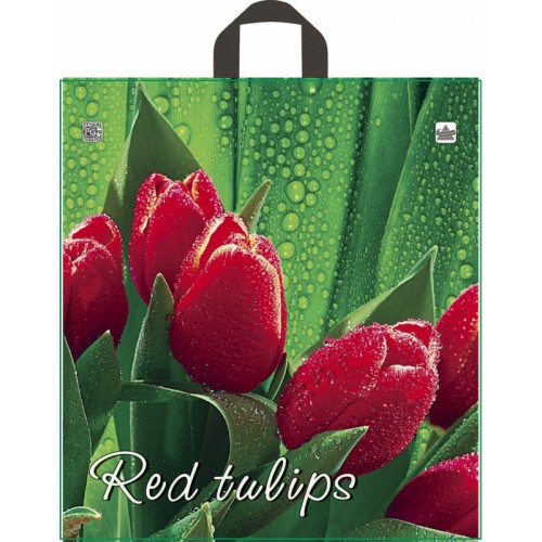 Пакет с петлевой ручкой 40х44см Красный тюльпан