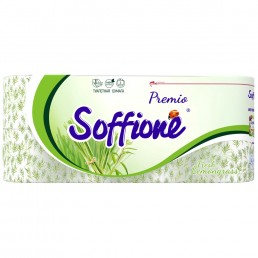 SOFFIONE PREMIO Туалетная бумага 3сл 8рул Fresh Lemongrass