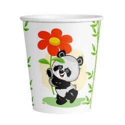 Стакан бумажный одноразовый 250мл д-80мм 50шт Веселая панда