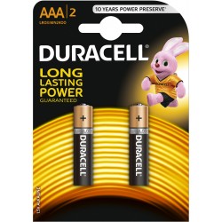 DURACELL Батарейки алкалиновые ААА LR03 1.5V 2шт